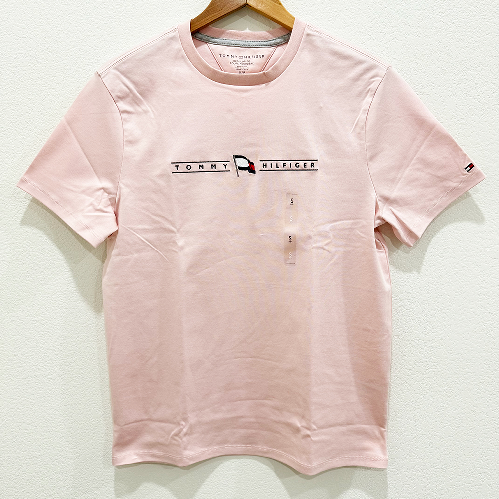 Áo Tommy Hilfiger Embroidered Flags Logo - Pink, Size S