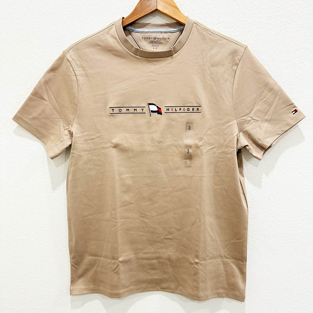 Áo Tommy Hilfiger Embroidered Flags Logo - Beige, Size S
