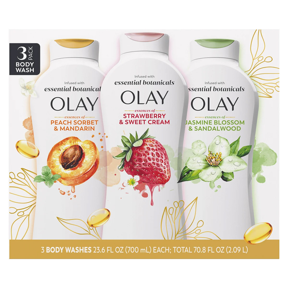 Set tắm Olay Infused With Essential Botanicals, 3 x 700ml