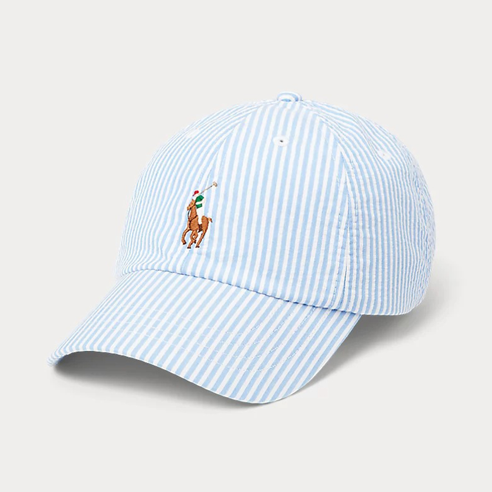 Mũ Polo Ralph Lauren Cotton Seersucker Ball Cap, Blue/Multi