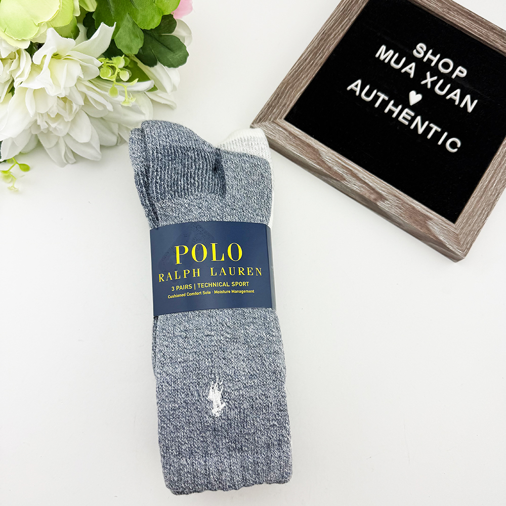 Vớ Polo Ralph Lauren Technical Sport - Set 3 đôi, Drak Grey/Cream/Light Grey