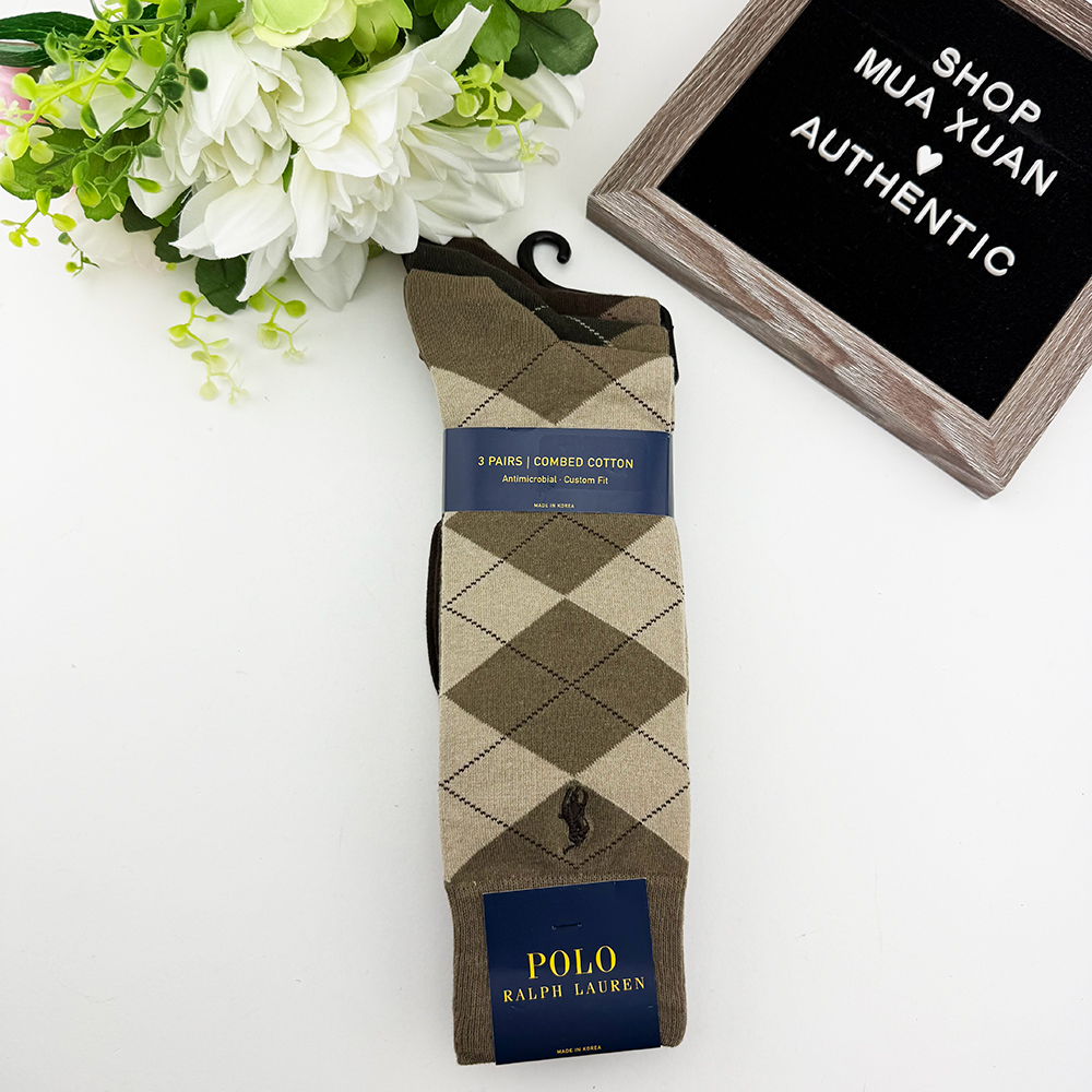 Vớ Polo Ralph Lauren Combed Cotton - Set 3 đôi, Multi