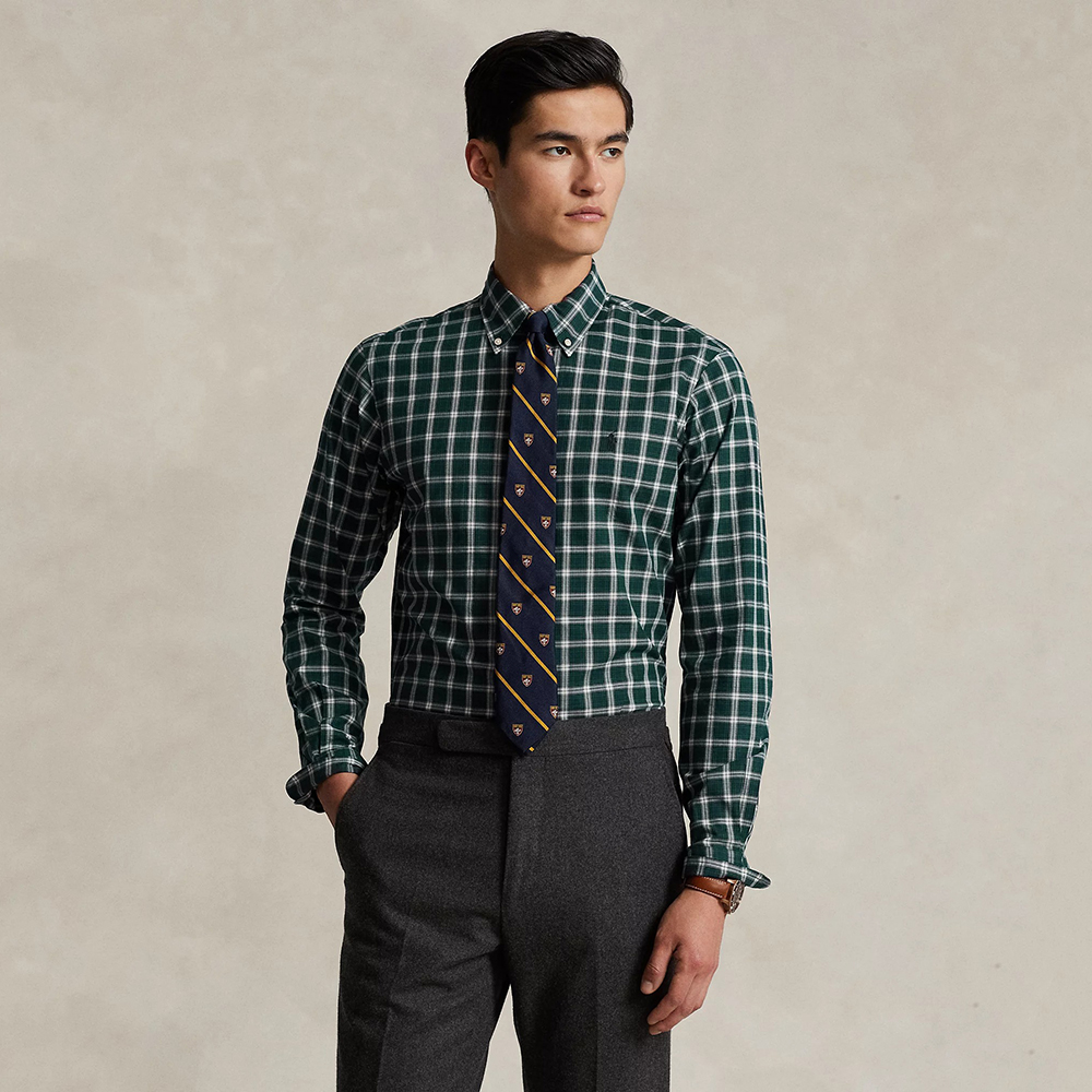 Áo Polo Ralph Lauren Classic Fit Plaid Twill Shirt - Green/Multi, Size M