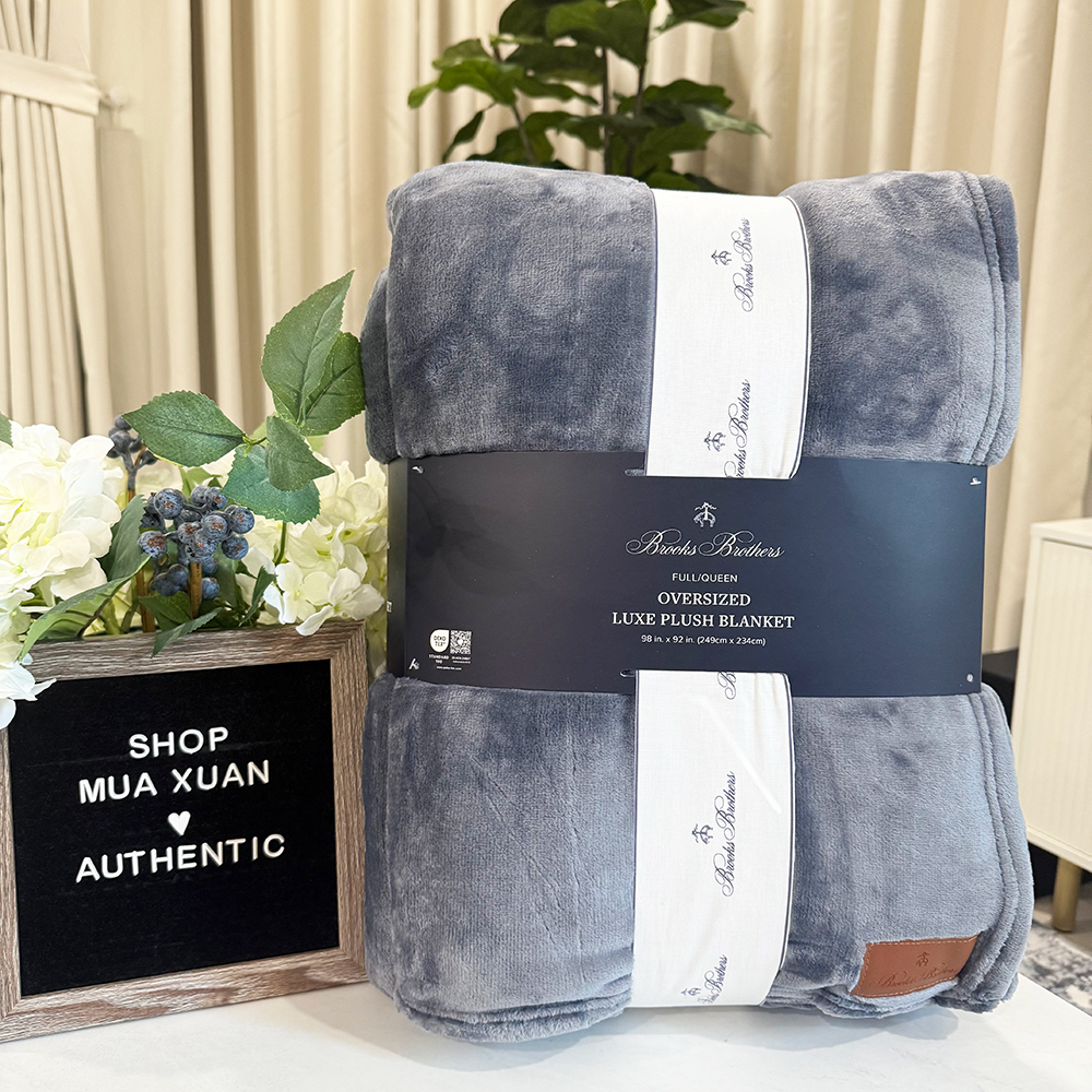 Chăn Brooks Brothers Oversized Fleece - Queen, Grisaille