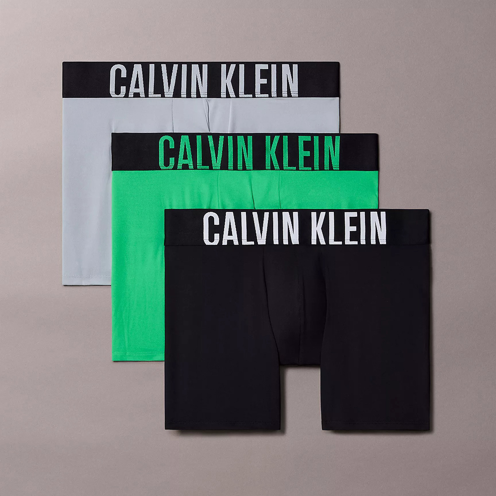 Set 3 quần Calvin Klein Intense Power Micro Boxer Brief - Misty Grey/Black/Blossom Green, Size M