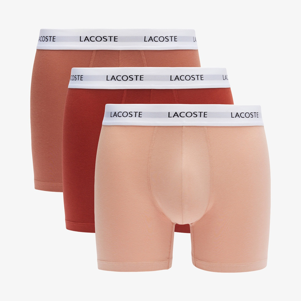 Set 3 quần Lacoste Stretch Cotton Boxer Briefs - Beige/Light Brown/Brown, Size L