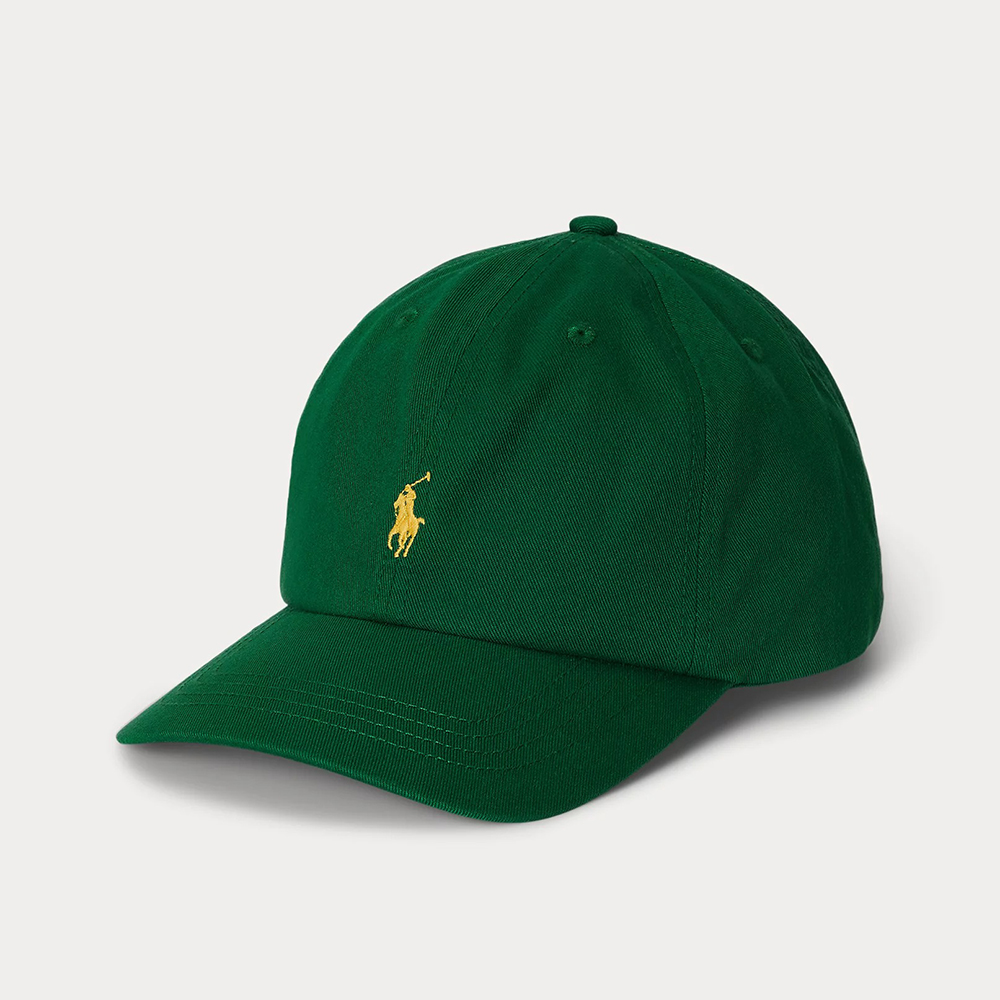 Mũ Polo Ralph Lauren Cotton Chino Ball Cap 8-20, Dark Green/Yellow