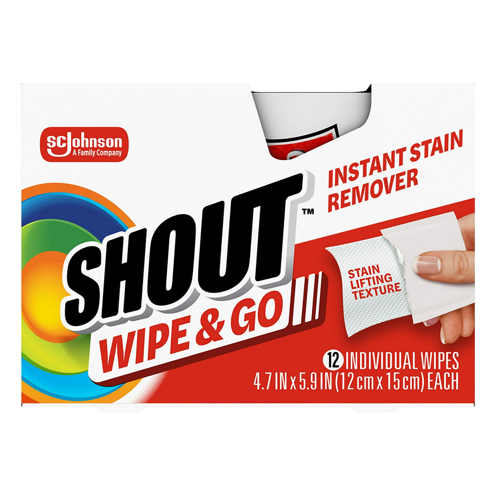 Khăn lau tẩy vết bẩn SC Johnson Shout Wipe & Go, 12 miếng
