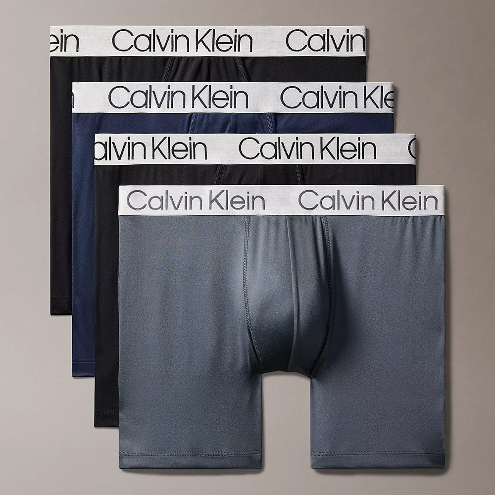 Set 4 quần Calvin Klein Chromatic Boxer Brief - Black/Peacoat/Turbulence/Black, Size M