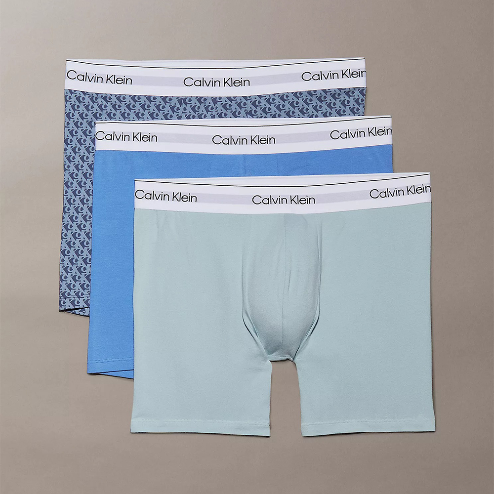 Set 3 quần Calvin Klein Icon Cotton Stretch Boxer Brief - Glacier, Size M