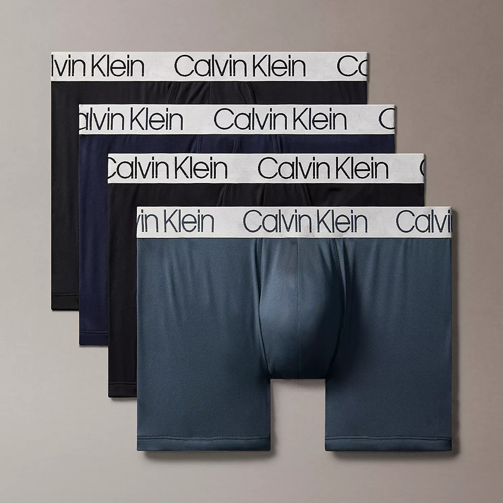 Set 4 quần Calvin Klein Chromatic Microfiber Trunk - Black/Peacoat/Turbulence/Black, Size L