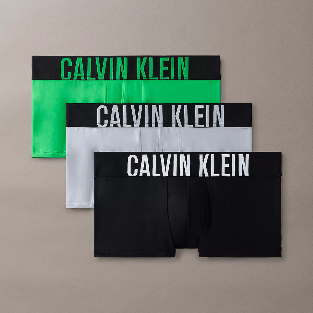 Set 3 quần Calvin Klein Intense Power Micro Low Rise Trunk - Misty Grey/Black/Blossom Green, Size M