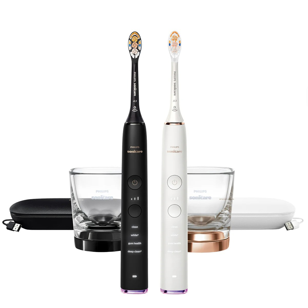 Bộ 2 bàn chải máy Philips Sonicare DiamondClean Smart, Black/White