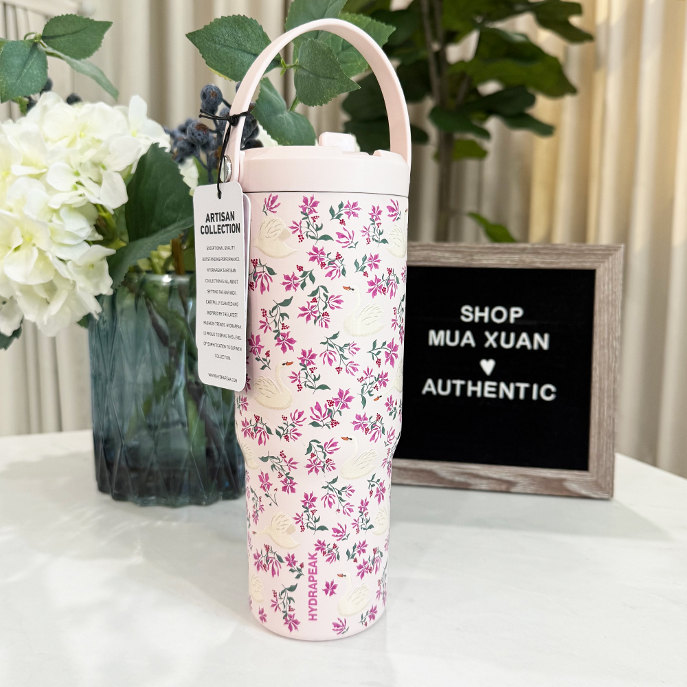 Bình giữ nhiệt Hydrapeak Nomad Bottle With Handle And Straw Lid - Whisper Pink, 946ml