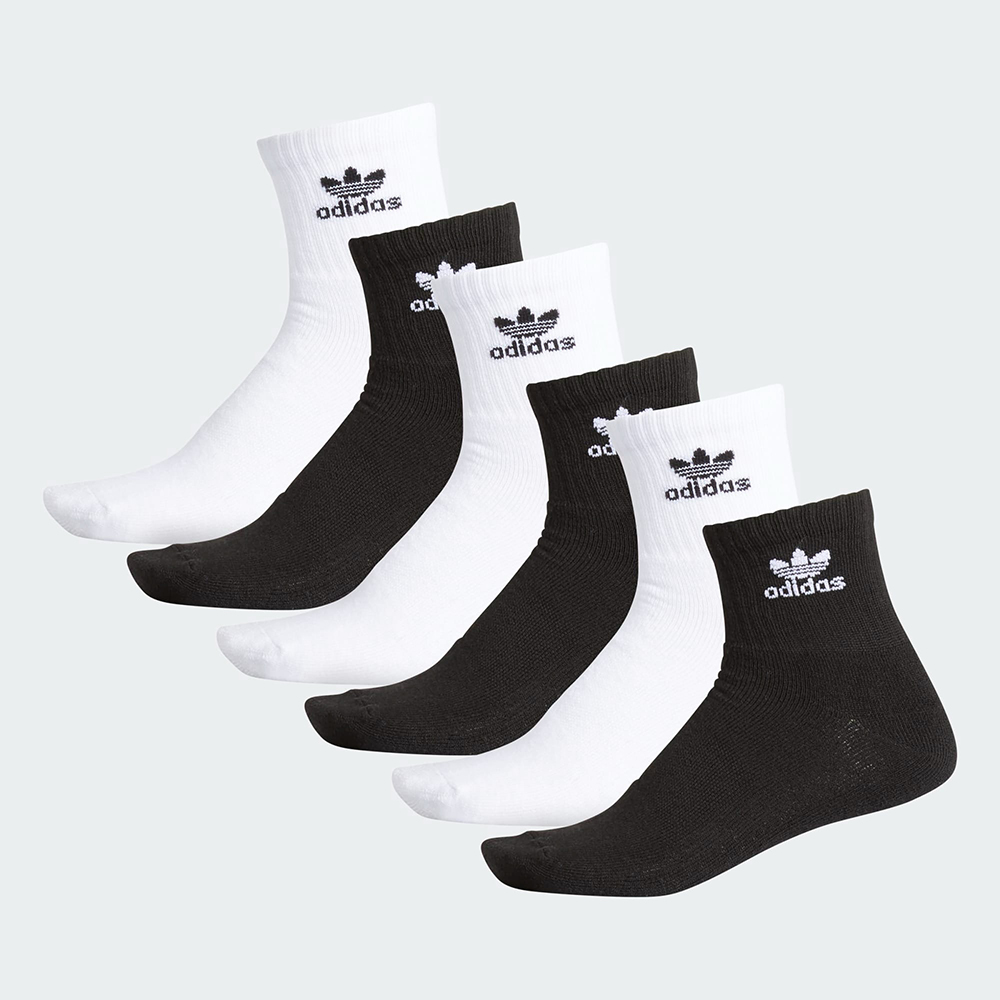 Set 6 đôi vớ Adidas Originals Trefoil Quarter - White/Black, Size L