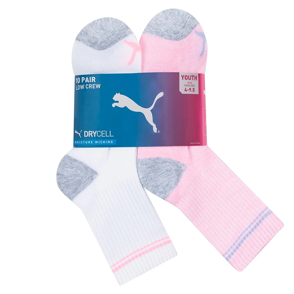 Vớ Puma Youth Low Crew - Set 10 đôi, Multi
