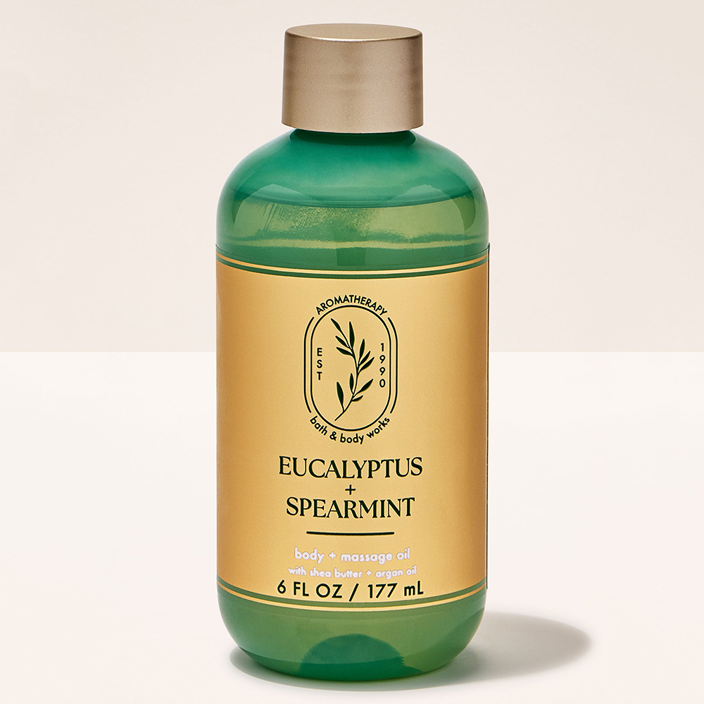 Dầu massage và dưỡng thể Bath & Body Works Aromatherapy - Eucalyptus + Spearmint, 177ml