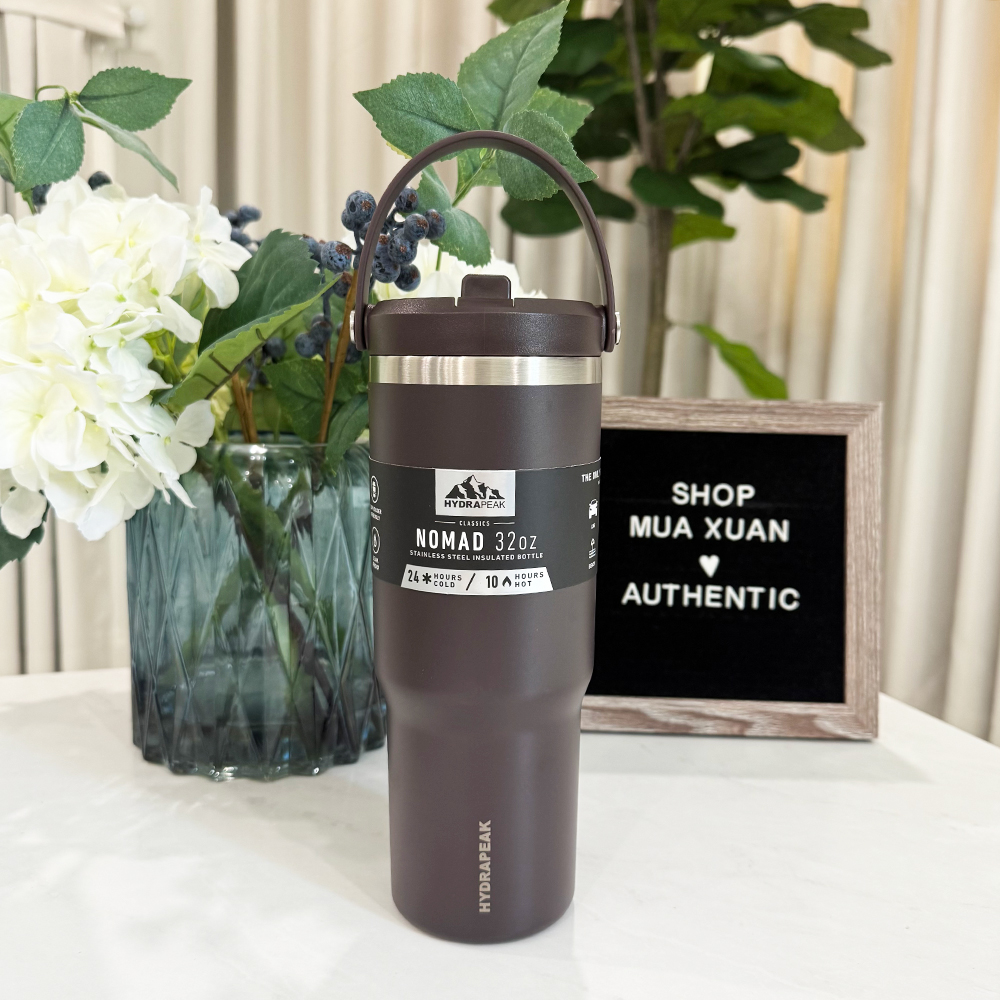 Bình giữ nhiệt Hydrapeak Nomad Bottle With Handle And Straw Lid - Chocolate, 946ml