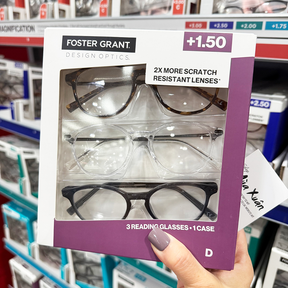Set 3 gọng kính Design Optics by Foster Grant Classic Plastic Round +1.50 - Mẫu D