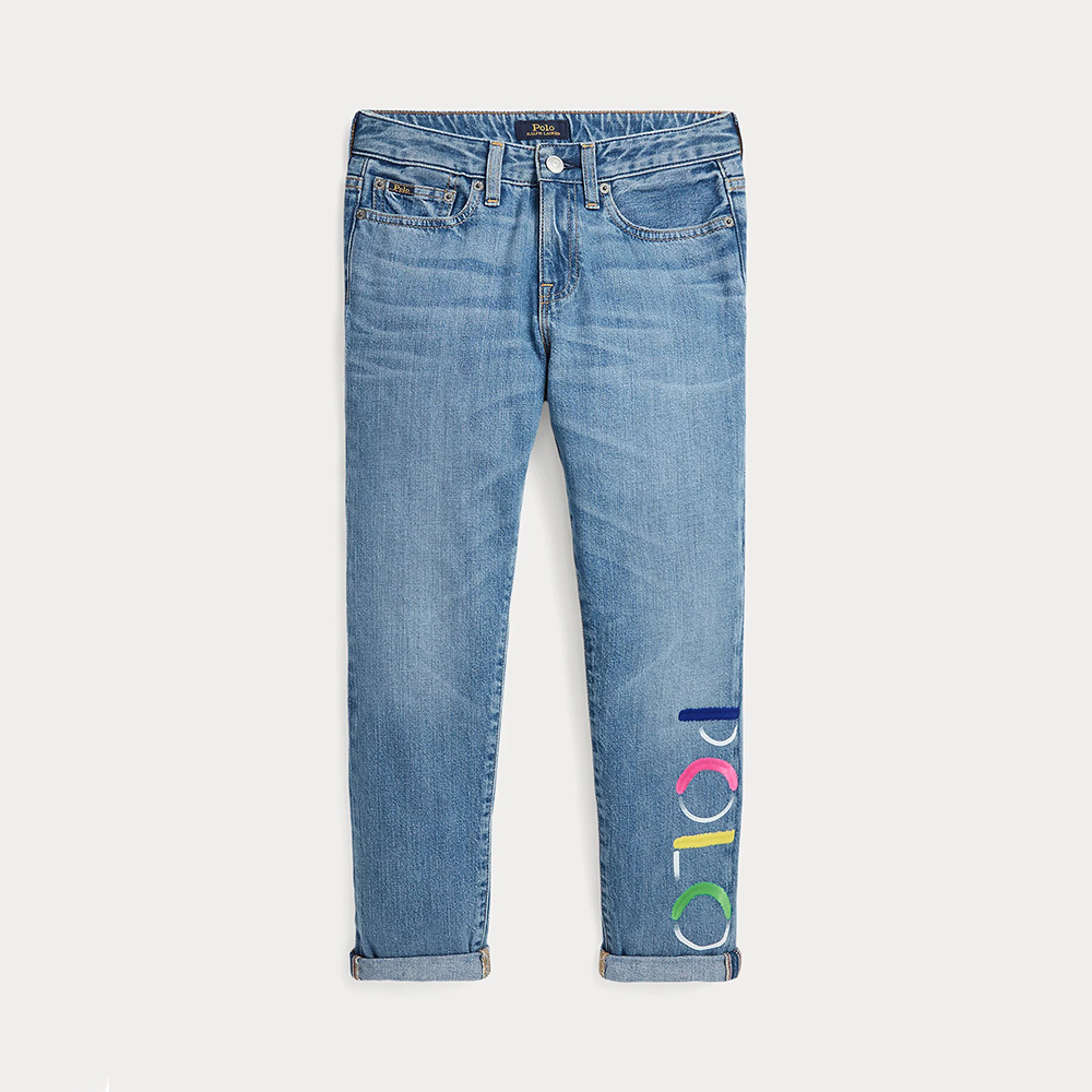 Quần Polo Ralph Lauren Logo Slim Fit Cotton Jean - Blue, Size 16 (Girls)