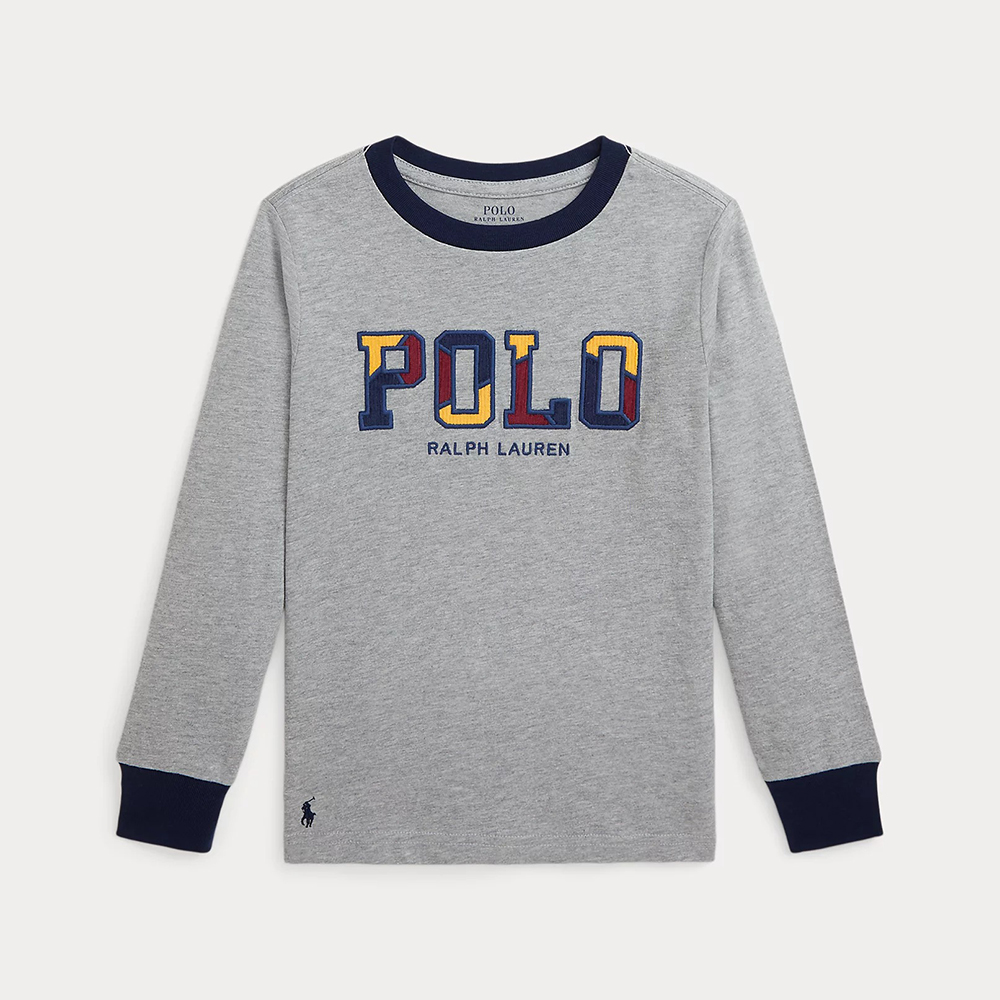 Áo thun dài tay Polo Ralph Lauren Corduroy-Logo Cotton - Andover Heather, Size L (14-16)