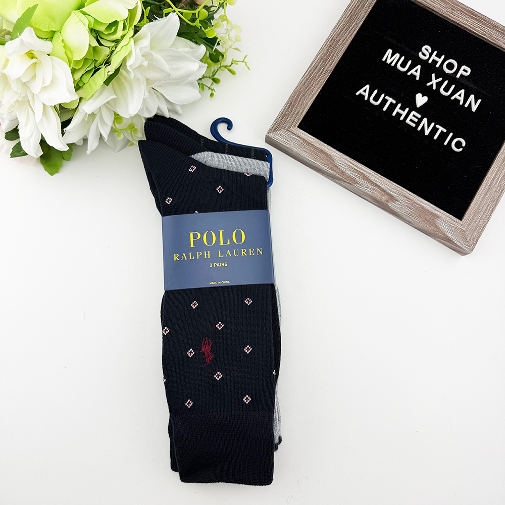 Vớ Polo Ralph Lauren Trouser Dress - Set 3 đôi, Navy/Grey