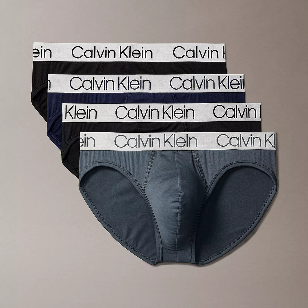 Set 4 quần Calvin Klein Chromatic Microfiber Hip Brief - Black/Peacoat/Turbulence/Black, Size S