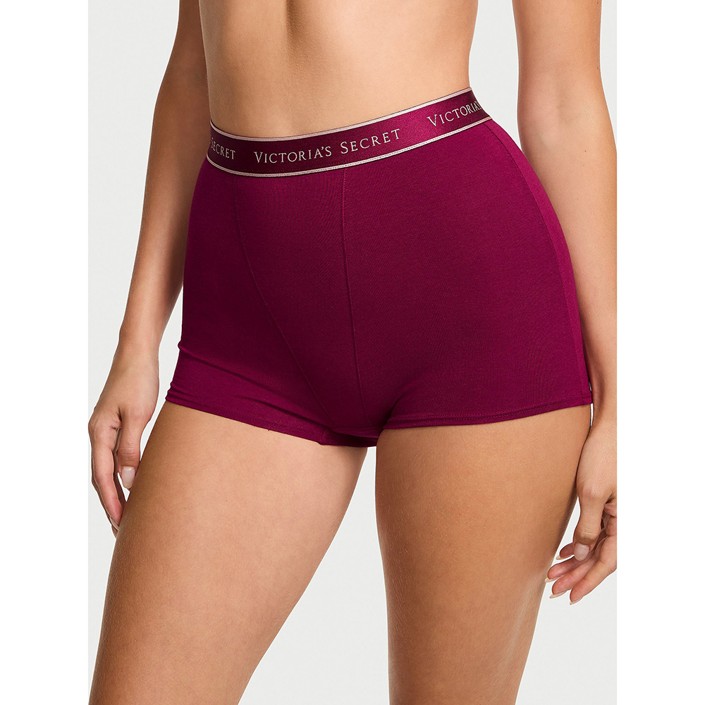 Quần lót Victoria's Secret Logo Cotton High-Waist Boyshort - Fresh Jam, Size L