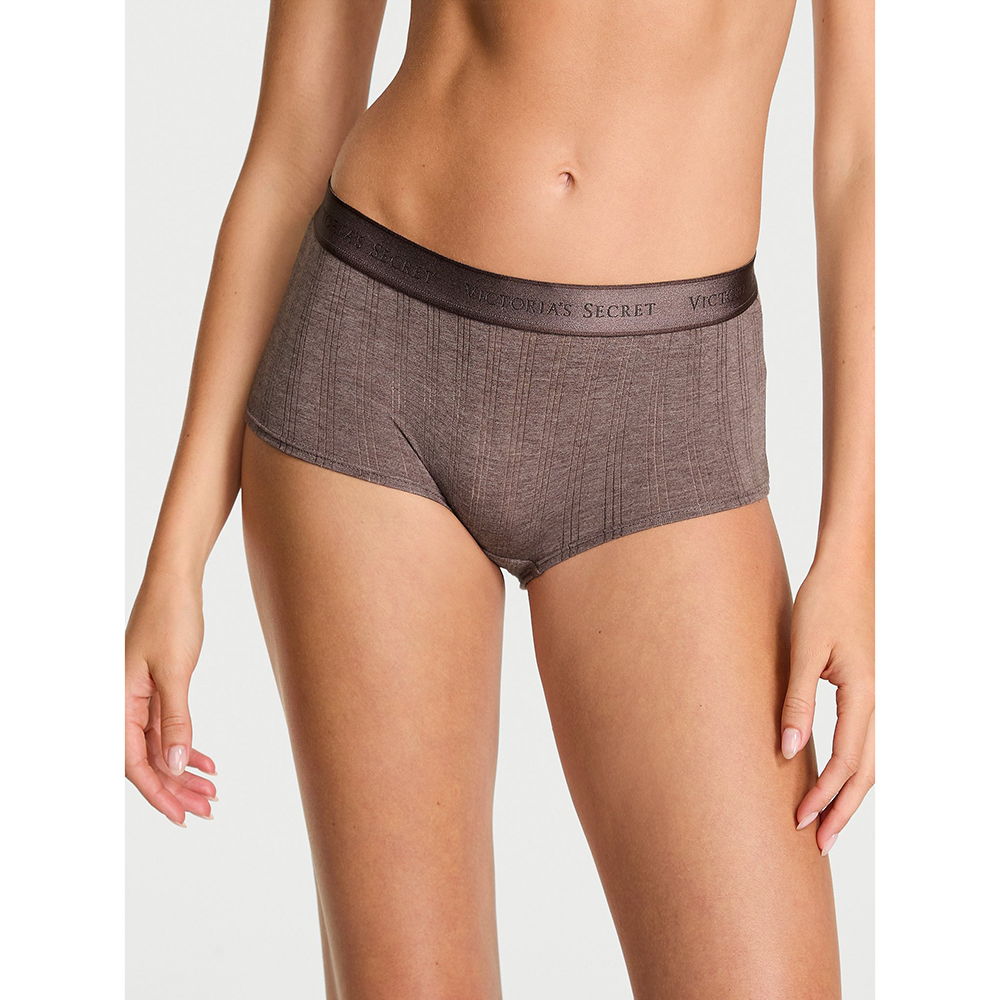Quần lót Victoria's Secret Ultra-Fine Modal Logo Boyshort - Heather Cocoa Blush, Size S