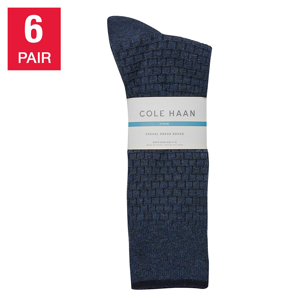 Vớ Cole Haan Men's Casual Dress - Set 6 đôi, Dark Denim