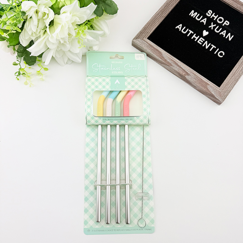 Set ống hút Wellness Stainless Steel Straws, 5 món