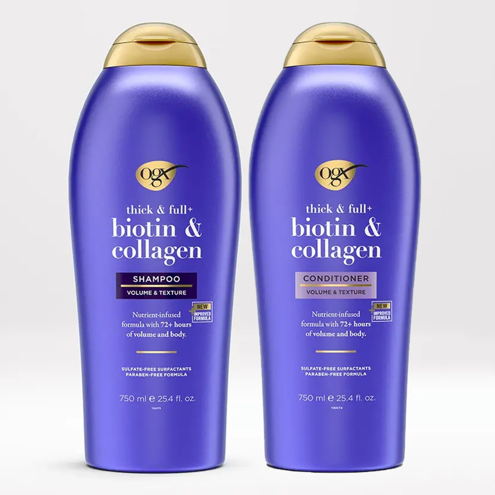 Bộ dầu gội + xả OGX Thick & Full + Biotin & Collagen, 2 x 750ml