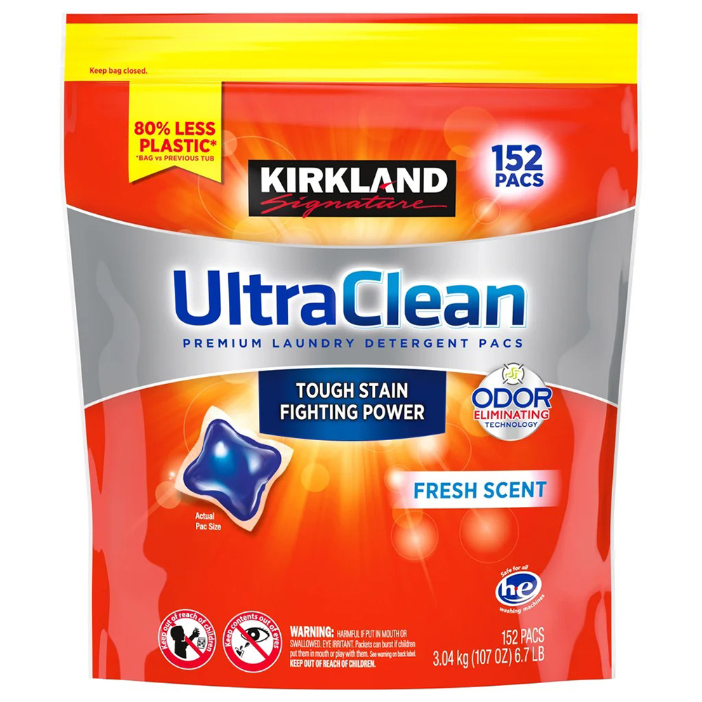 Viên giặt Kirkland Signature Ultra Clean Premium Laundry Detergent, 152 viên