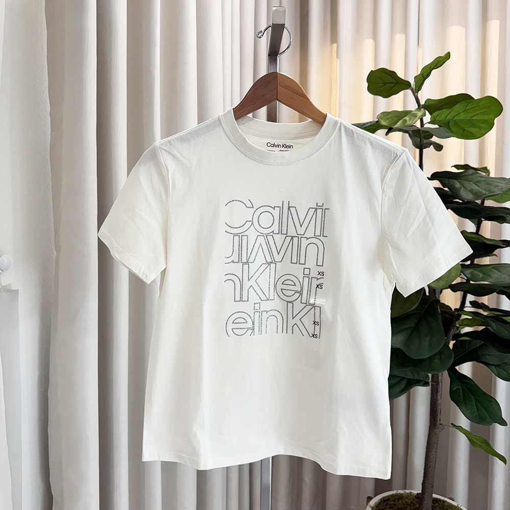 Áo Calvin Klein Glitter Logo Graphic Classic - Cream, Size S