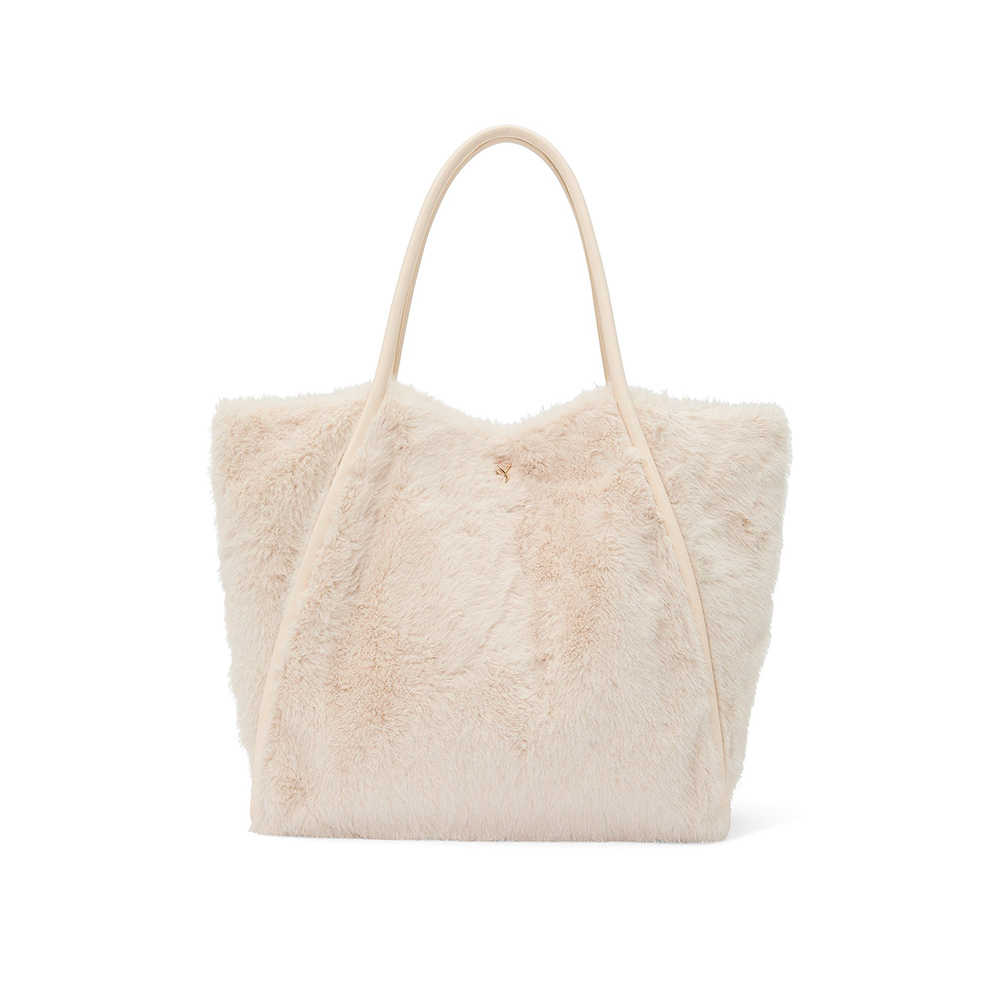 Túi Victoria's Secret Faux-Fur Tote, White/Ivory