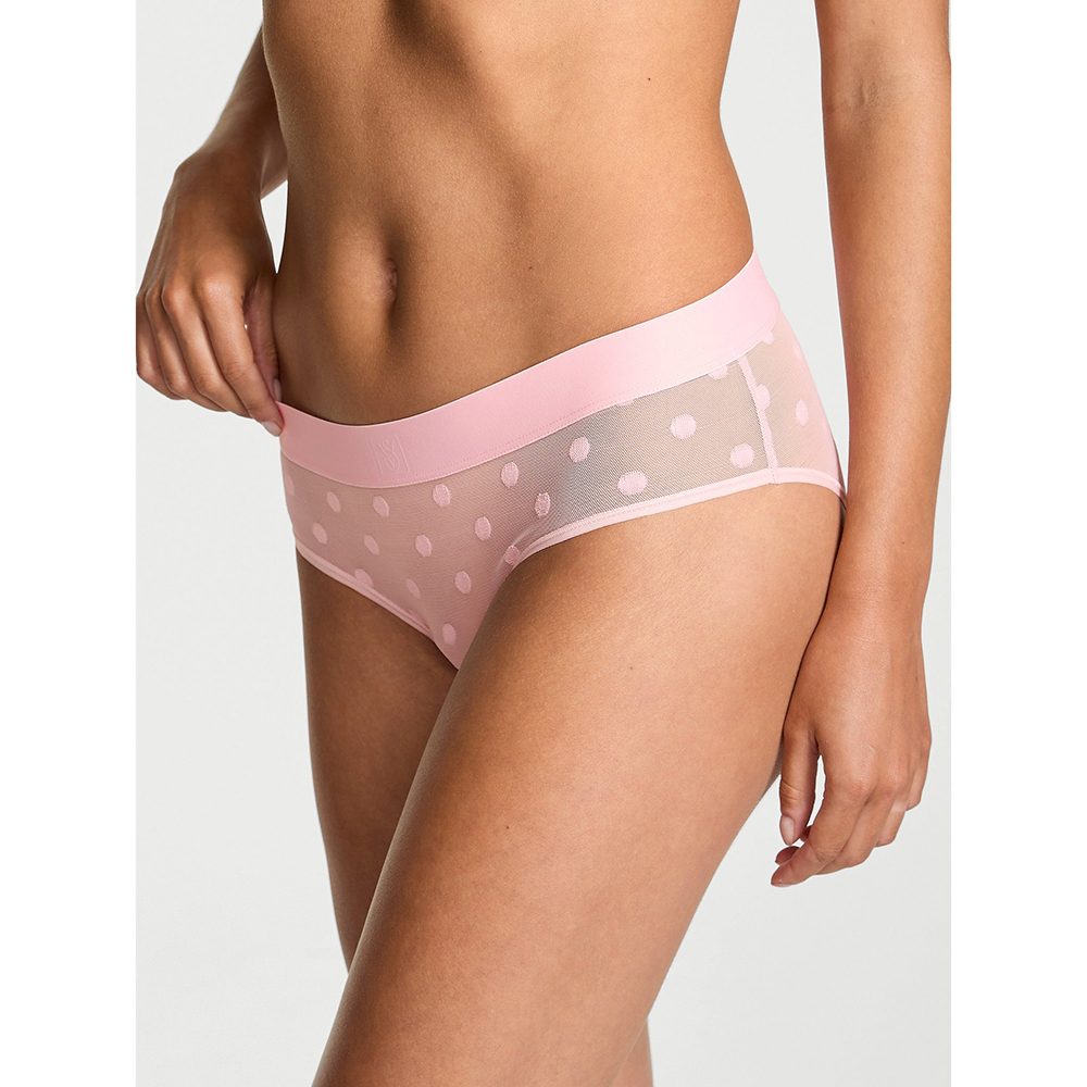 Quần lót Victoria's Secret Sheer Heritage Logo Hiphugger - Pretty Blossom, Size S