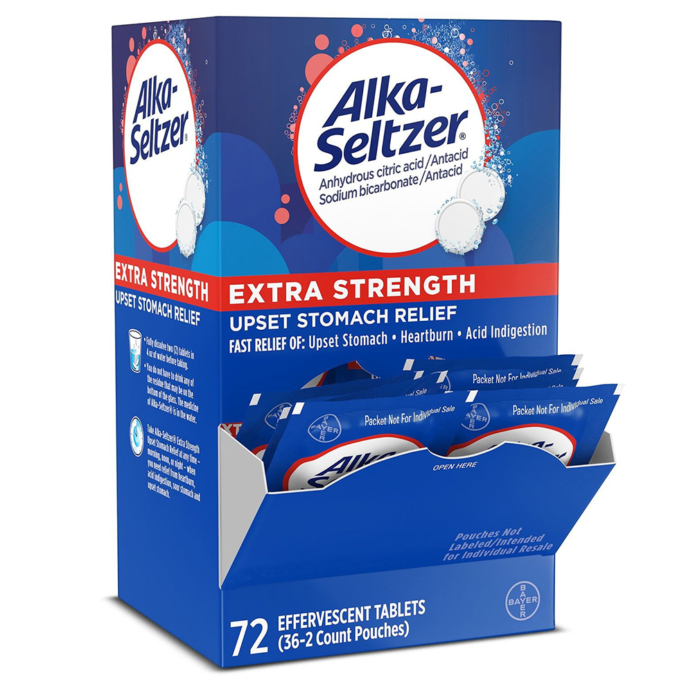 Viên sủi Alka-Seltzer Heartburn Relief Extra Strength, 72 viên