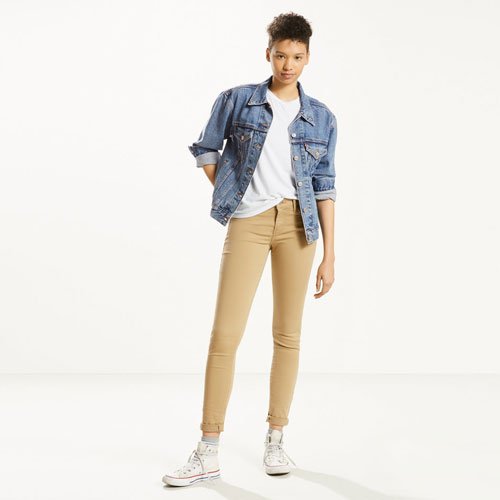 Levi's 710 Super Skinny Colored Jeans - Tan/Beige, Size 25