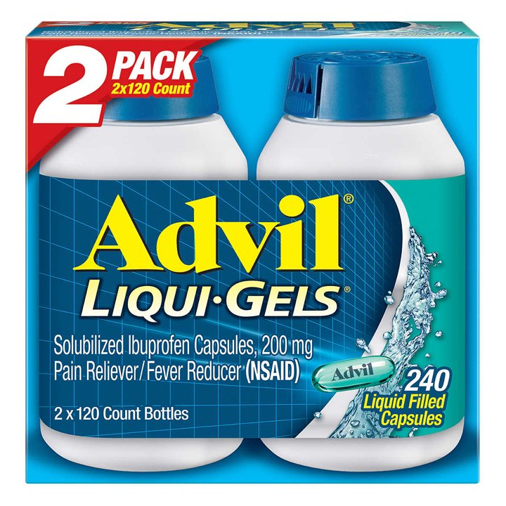 Advil Liqui-Gels Ibuprofen 200 mg, 2 x 120 viên