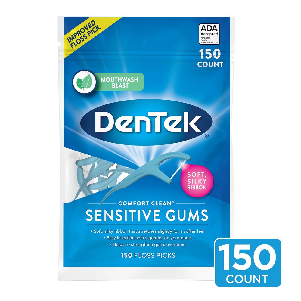 Tăm chỉ nha khoa DenTek Comfort Clean For Sensitive Gums, 150 cây