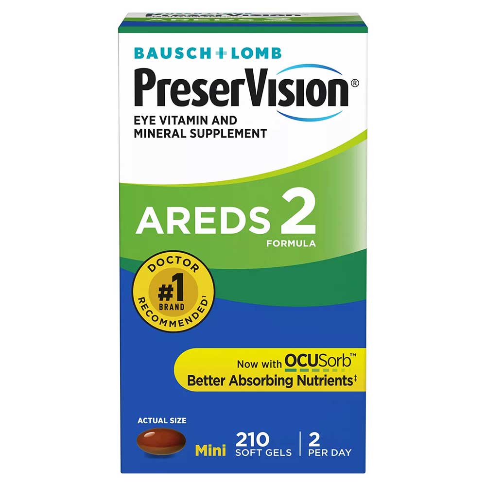 Bổ mắt Bausch + Lomb PreserVision AREDS 2 Patented Formula, 210 viên