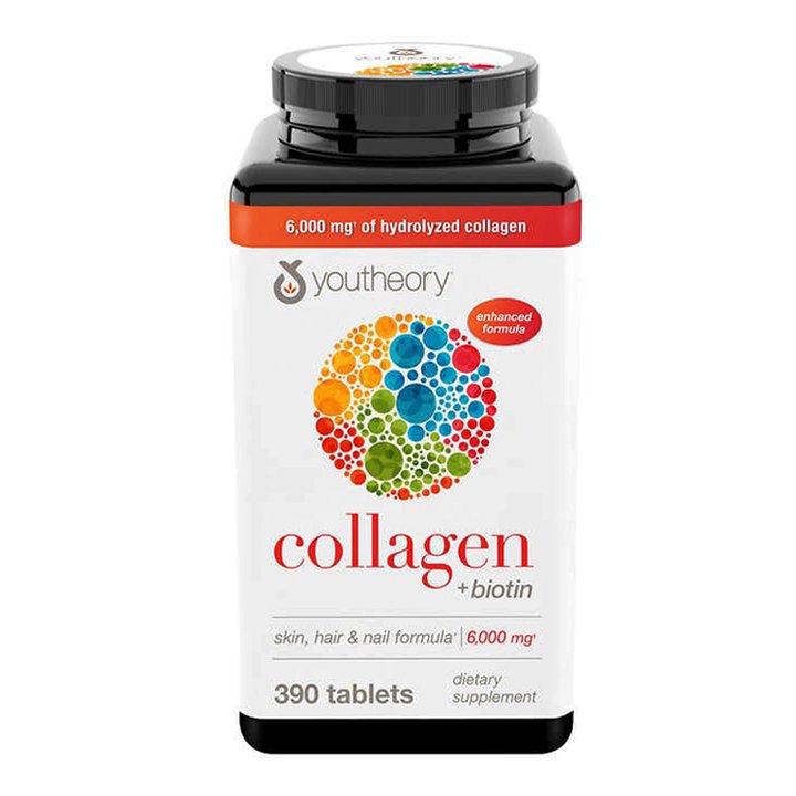 Youtheory Collagen + Biotin Enhanced Formula, 390 viên