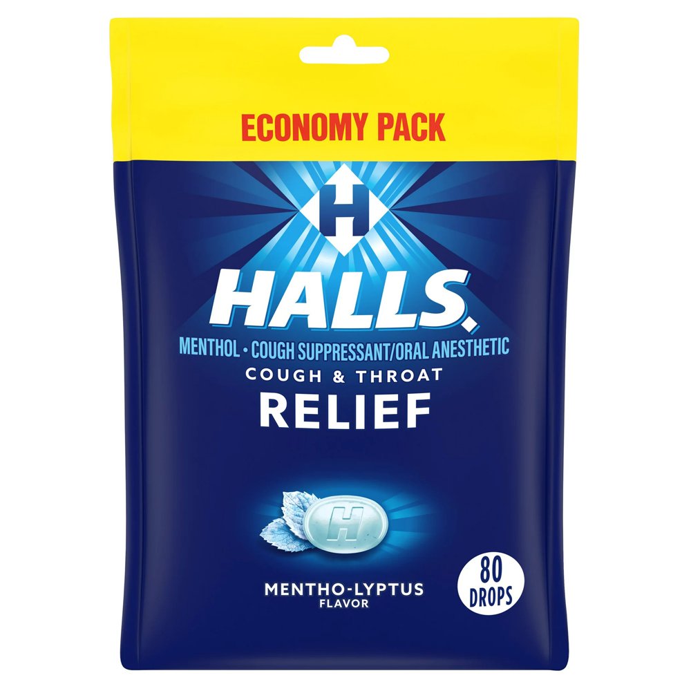 Kẹo ngậm Halls Relief - Mentho-Lyptus, 80 viên