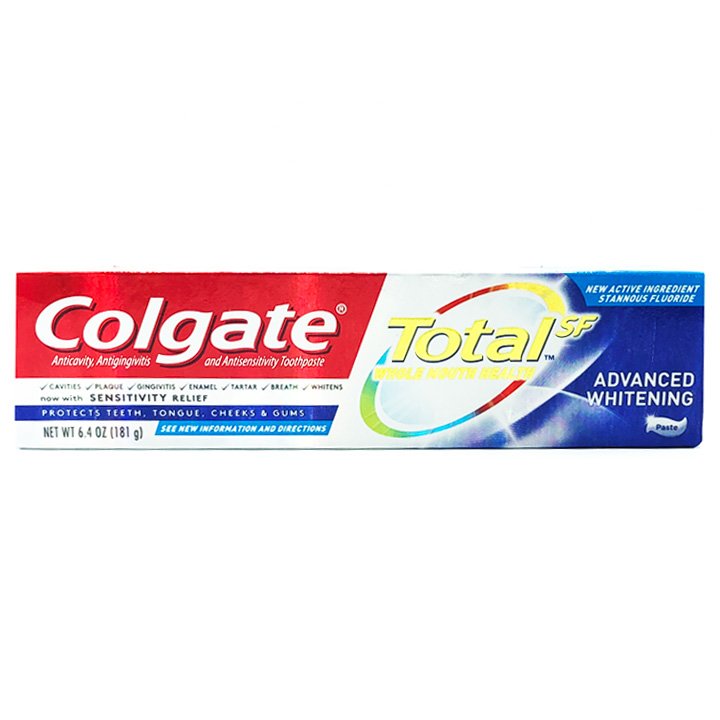 Kem đánh răng Colgate Total SF Advanced Whitening Toothpaste, 181g