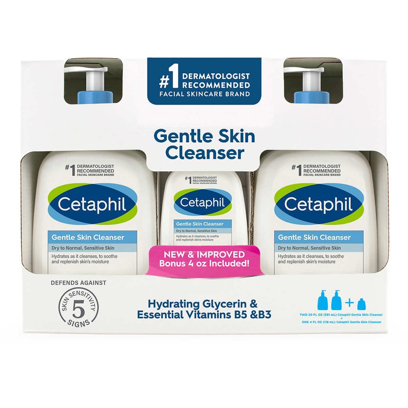 Set Rửa mặt Cetaphil Gentle Skin Cleanser, (2 x 591ml) + 118ml
