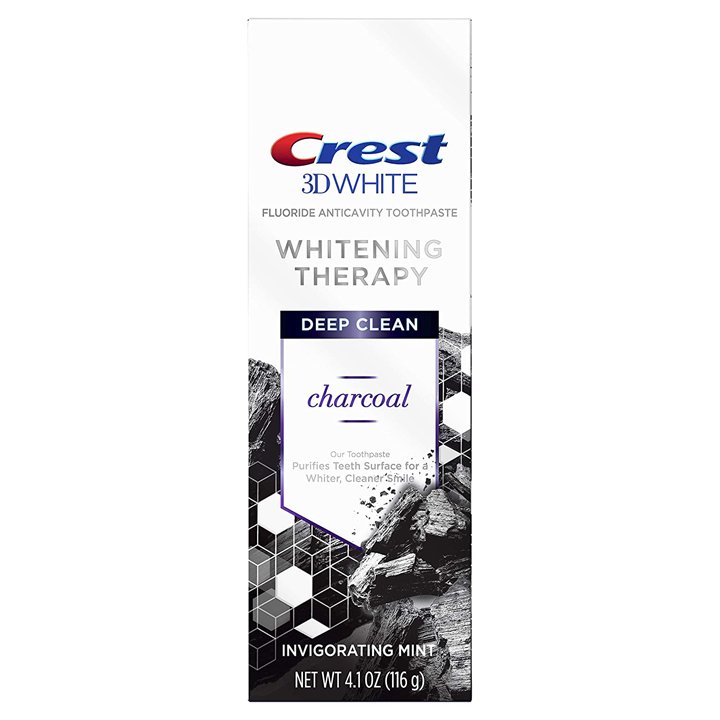 Kem đánh răng Crest 3D White Whitening Therapy Charcoal Deep Clean - Invigorating Mint, 116g