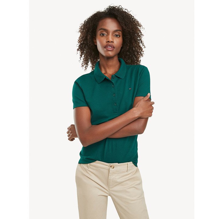 Tommy Hilfiger Classic Fit Polo Shirt - Pine Green, size XS