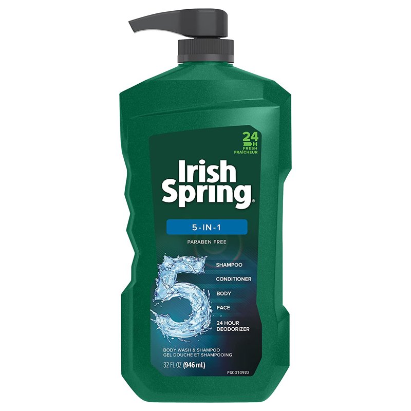 Gel tắm + gội + xả Irish Spring 5 in One, 946ml