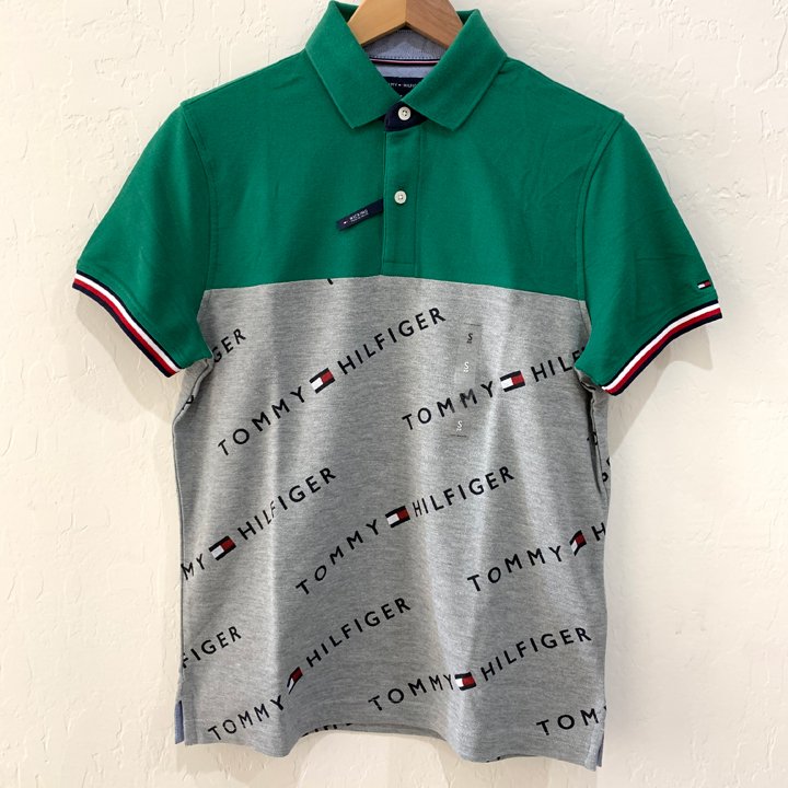 Tommy Hilfiger Wicking Cotton Polo Shirt - Green/Grey, Size S