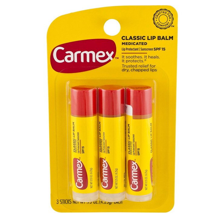 Dưỡng môi Carmex Classic Medicated Stick, 3 x 4.25g